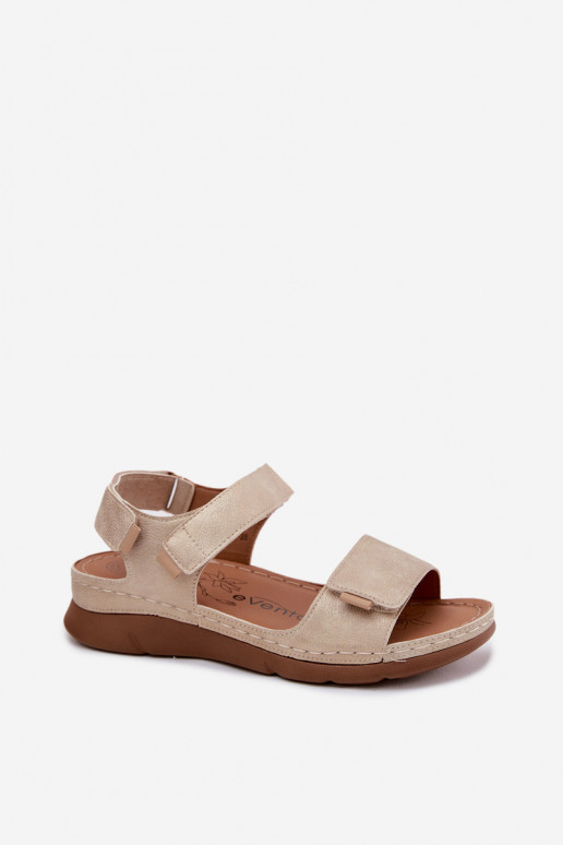 Sandali con piattaforma da donna color oro Linora