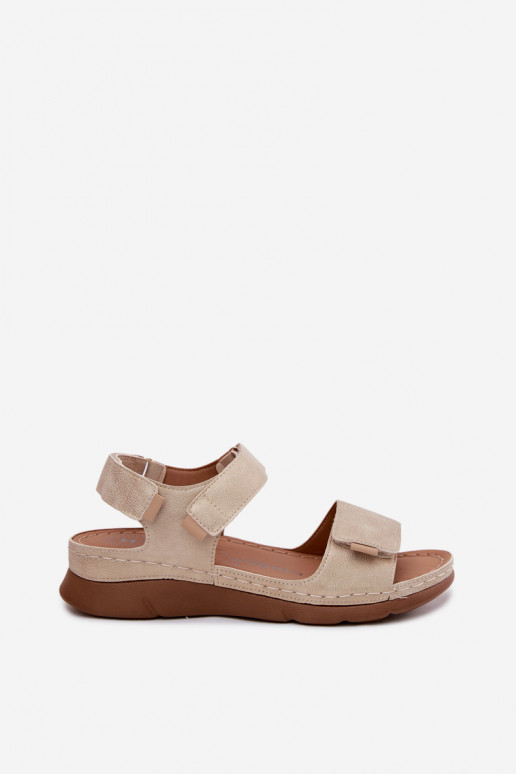 Sandali da donna con una piattaforma colore dorato Linora
