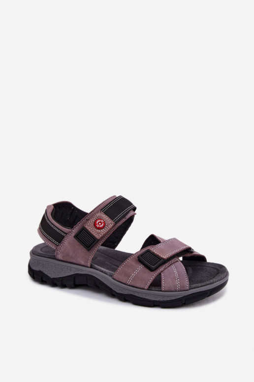 Pelle Sandali da donna in camoscio con chiusure adesive LaAendoAe Blingy