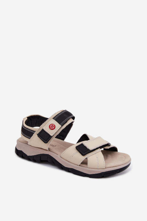 Sandali da donna Femminile con chiusure adesive beige Blingy