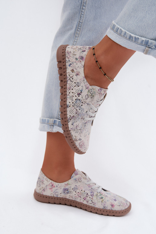 con elementi traforati Elegantellato scarpeAbilitatoturalnego dalla pelle scamosciatau Colori differenti Flaria