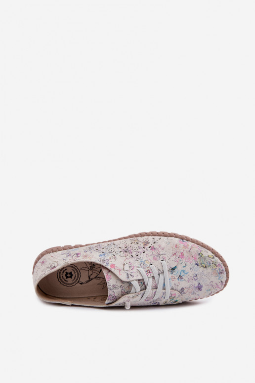 con elementi traforati Elegantellato scarpeAbilitatoturalnego dalla pelle scamosciatau Colori differenti Flaria