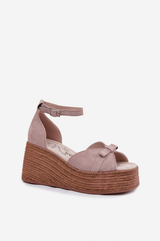 Sandali platform grigi in suede sintetico Ashen