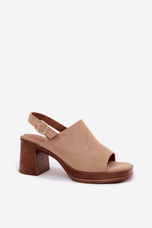 Sandali con tacco alto da donnaImitacji dalla pelle scamosciatau beige Eclipse