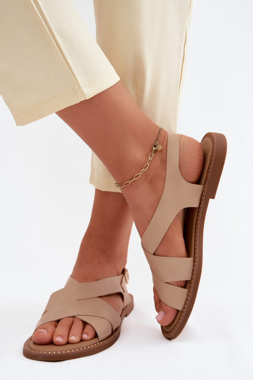 Sandali bassi da donna beige Blinga