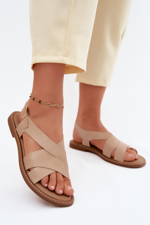 Sandali bassi da donna beige Blinga