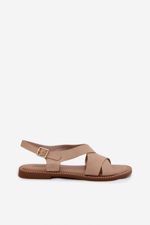Sandali piatti beige da donna Blinga