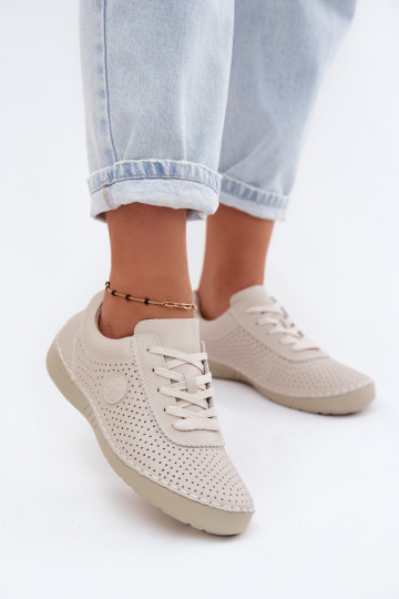 Scarpe da donna in pelle avorio con lacci Bahia 2