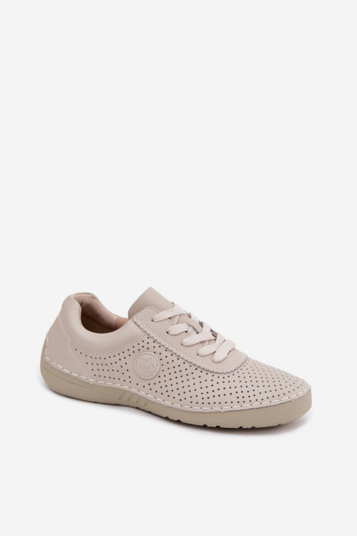 Pelle scarpe Femminile con lacci colore avorio Bahia