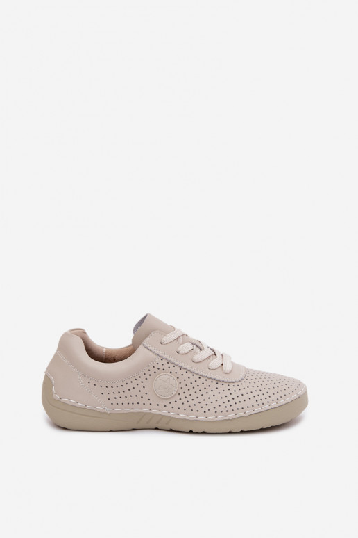 Pelle scarpe Femminile con lacci colore avorio Bahia