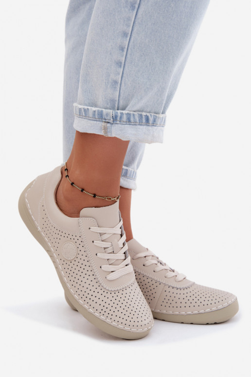 Pelle scarpe Femminile con lacci colore avorio Bahia