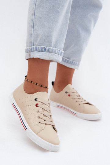 Sneakers casual in pelle sintetica color sabbia Tulum 2