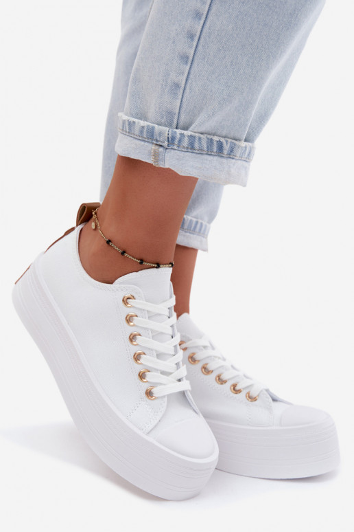 Scarpe per il tempo libero con una piattaforma Colore bianco Amalfi