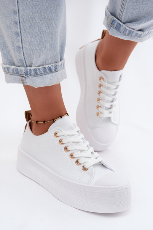 Scarpe per il tempo libero con una piattaforma Colore bianco Amalfi
