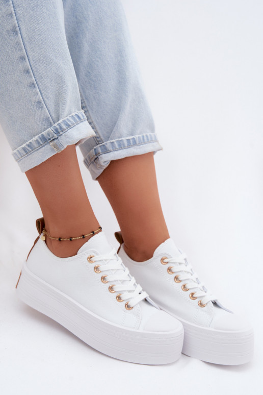 Scarpe per il tempo libero con una piattaforma Colore bianco Amalfi