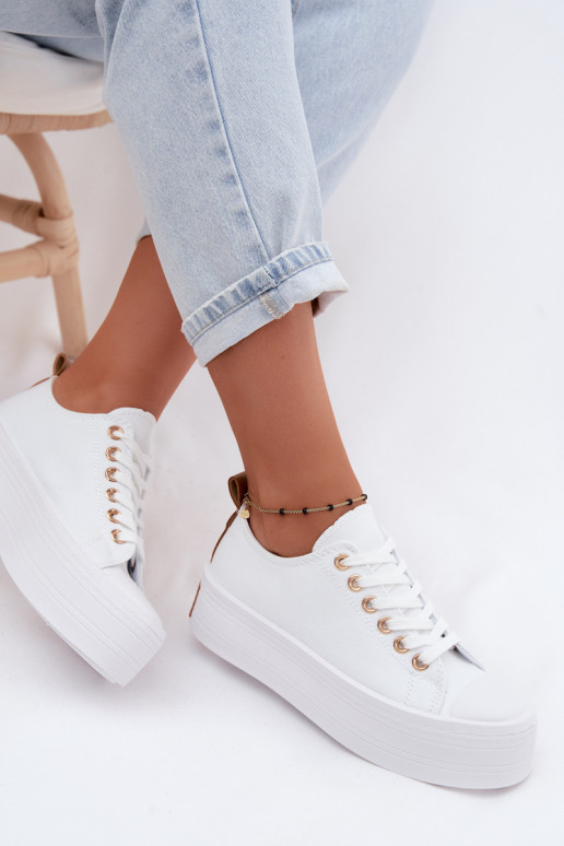 Scarpe per il tempo libero con una piattaforma Colore bianco Amalfi
