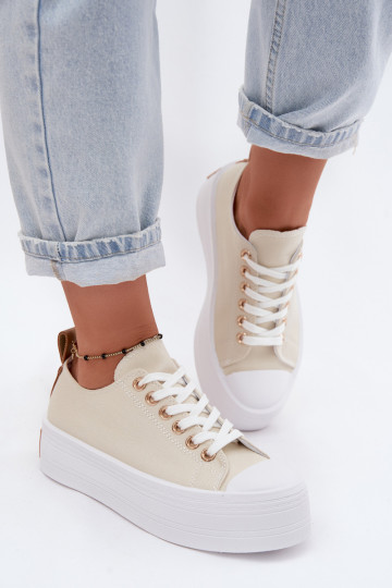 Scarpe casual beige con piattaforma Amalfi