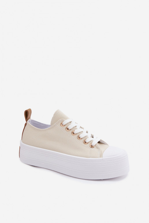 Scarpe per il tempo libero con una piattaforma beige Amalfi