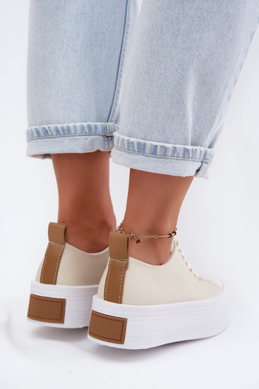 Scarpe per il tempo libero con una piattaforma beige Amalfi