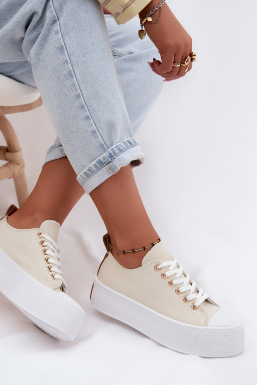 Scarpe per il tempo libero con una piattaforma beige Amalfi
