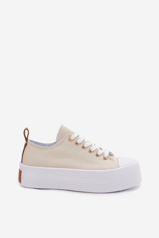 Scarpe casual beige con piattaforma Amalfi