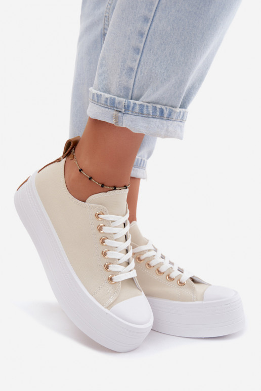 Scarpe casual beige con piattaforma Amalfi