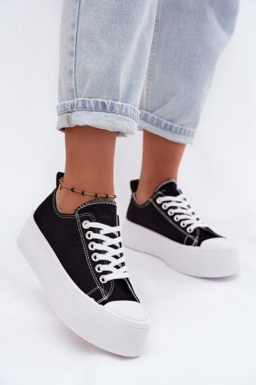 Scarpe casual nere con piattaforma Amalfi