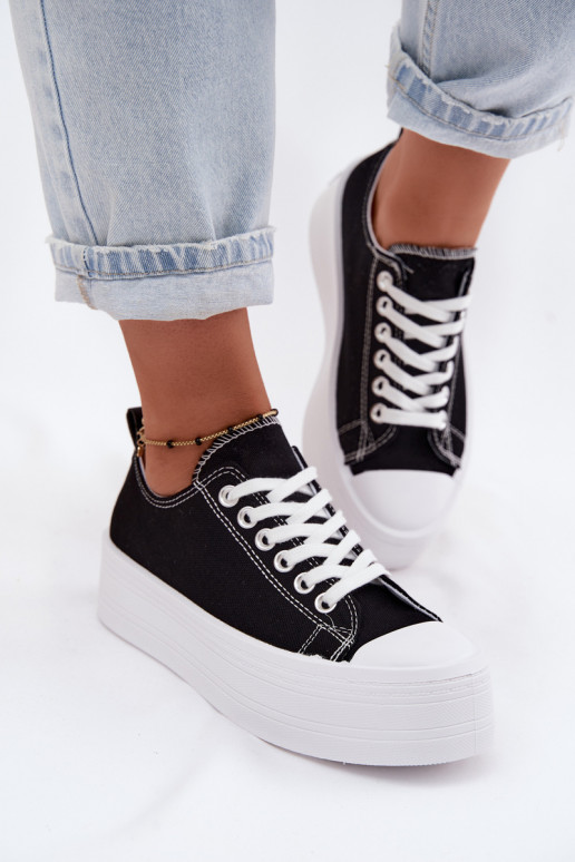 Scarpe per il tempo libero con una piattaforma colore nero Amalfi