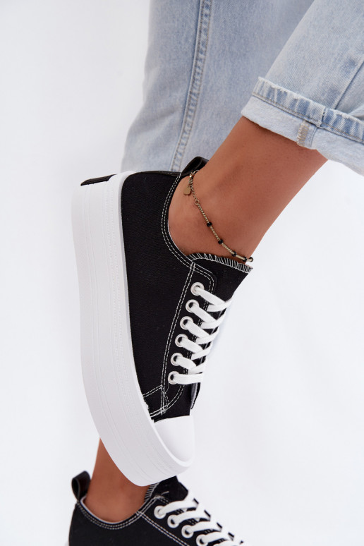 Scarpe per il tempo libero con una piattaforma colore nero Amalfi