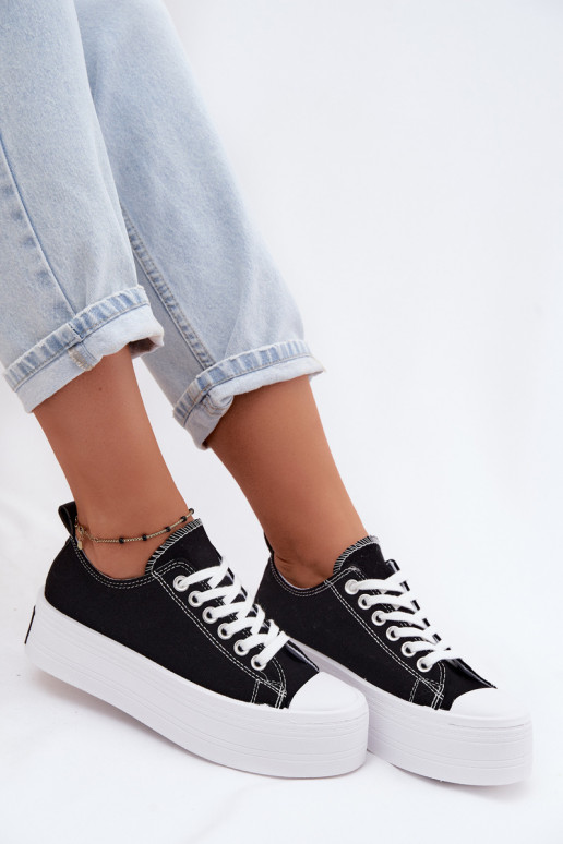 Scarpe per il tempo libero con una piattaforma colore nero Amalfi