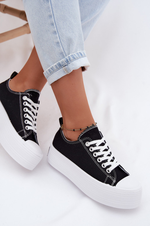 Scarpe per il tempo libero con una piattaforma colore nero Amalfi
