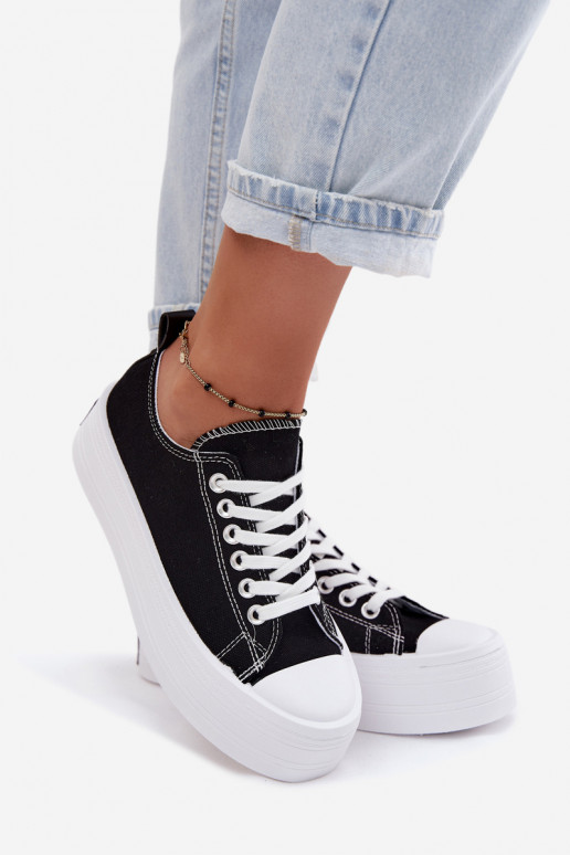 Scarpe per il tempo libero con una piattaforma colore nero Amalfi