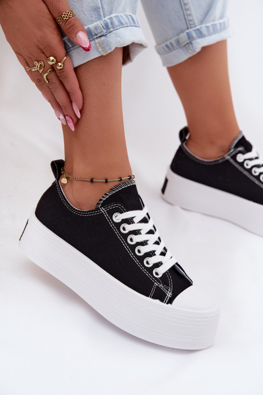 Scarpe casual nere con piattaforma Amalfi