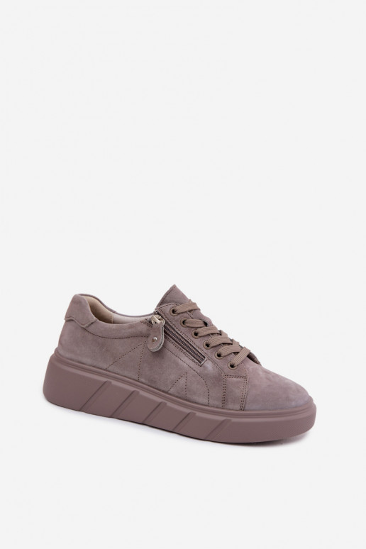 scarpe FemminileAbilitatoturalnego dalla pelle scamosciatau con una piattaforma beige Lunis