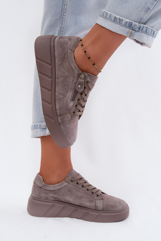 scarpe FemminileAbilitatoturalnego dalla pelle scamosciatau con una piattaforma beige Lunis