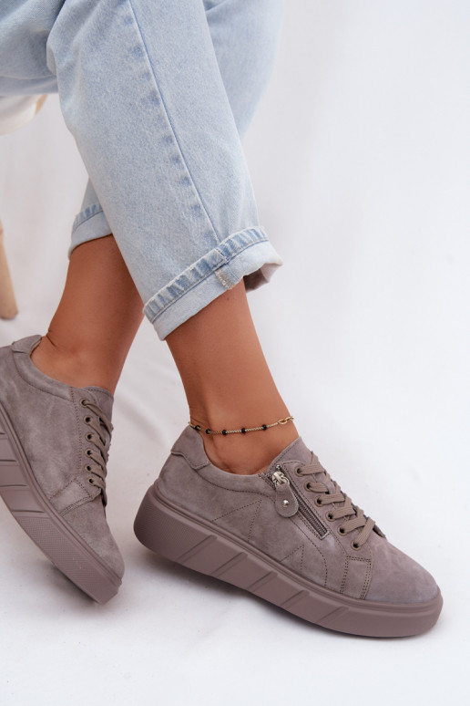 scarpe FemminileAbilitatoturalnego dalla pelle scamosciatau con una piattaforma beige Lunis