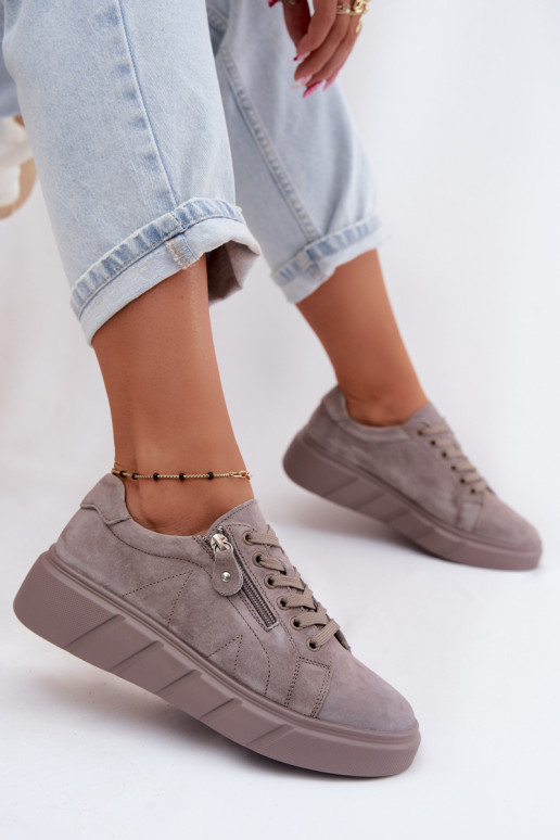 scarpe FemminileAbilitatoturalnego dalla pelle scamosciatau con una piattaforma beige Lunis