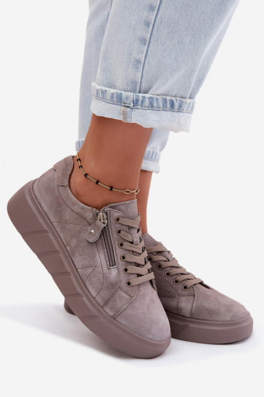 scarpe FemminileAbilitatoturalnego dalla pelle scamosciatau con una piattaforma beige Lunis
