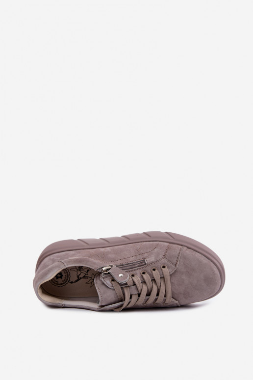 scarpe FemminileAbilitatoturalnego dalla pelle scamosciatau con una piattaforma beige Lunis