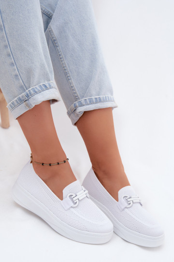  scarpe Femminile con una piattaforma con ornamenti Colore bianco Freshy