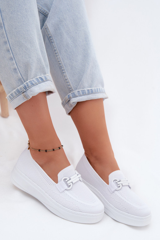 Scarpe da donna con piattaforma e ornamenti di colore bianco Freshy