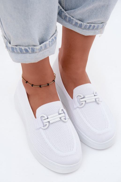  scarpe Femminile con una piattaforma con ornamenti Colore bianco Freshy