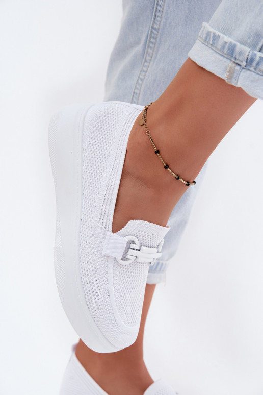  scarpe Femminile con una piattaforma con ornamenti Colore bianco Freshy
