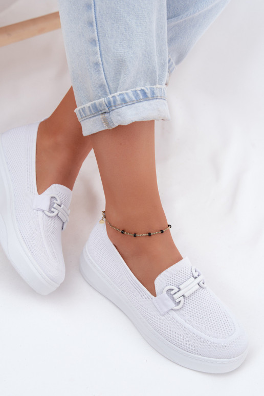  scarpe Femminile con una piattaforma con ornamenti Colore bianco Freshy