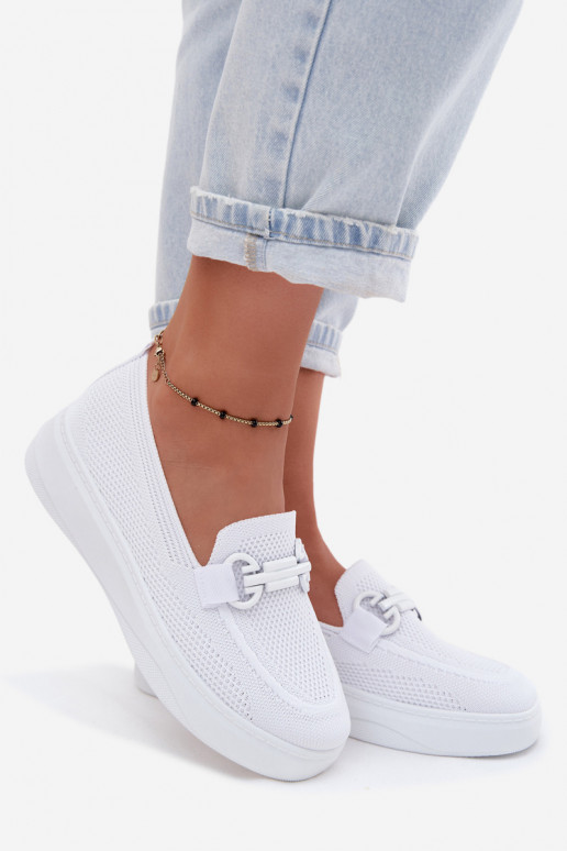  scarpe Femminile con una piattaforma con ornamenti Colore bianco Freshy