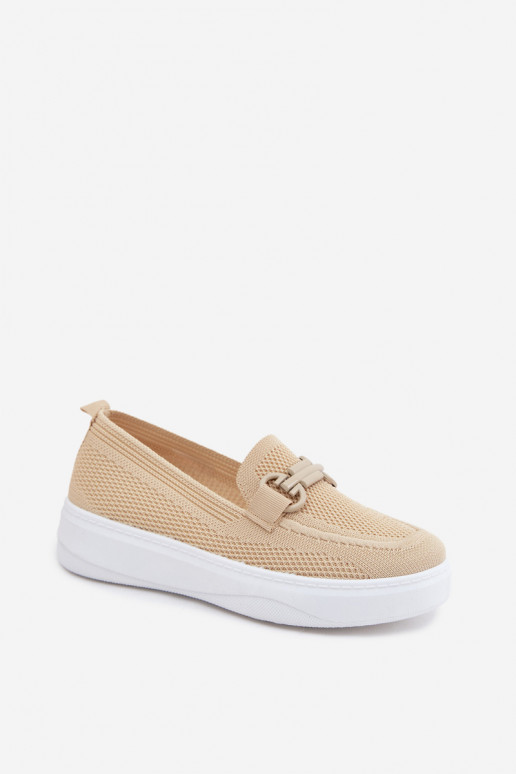  scarpe Femminile con una piattaforma con ornamenti beige Freshy