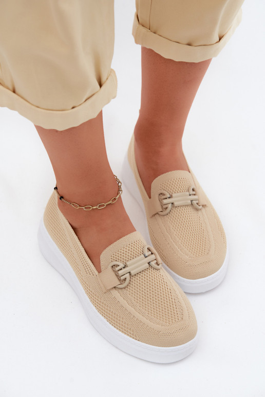  scarpe Femminile con una piattaforma con ornamenti beige Freshy