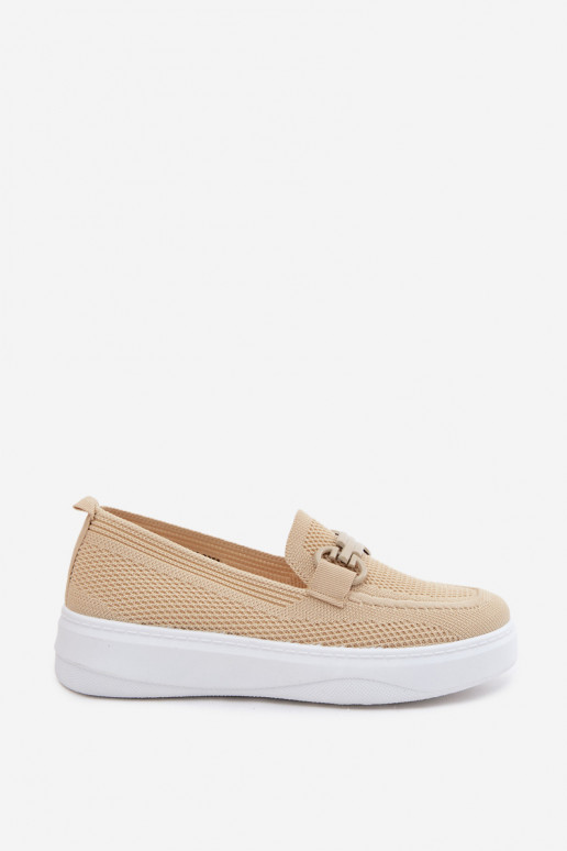  scarpe Femminile con una piattaforma con ornamenti beige Freshy
