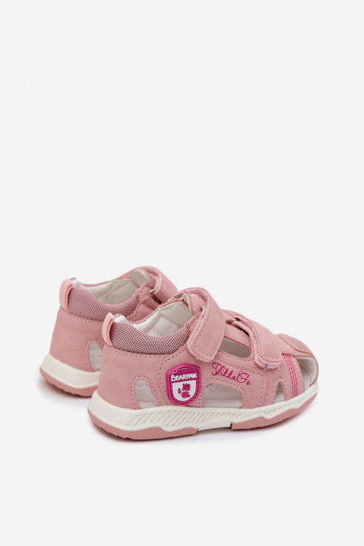 sandali per bambini con chiusure adesive colore rosa Ambera