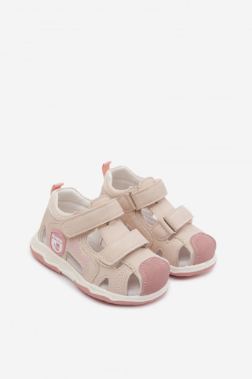 sandali per bambini con chiusure adesive beige Ambera